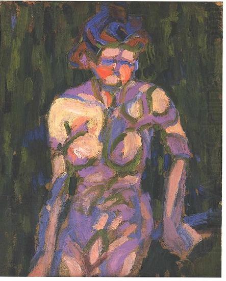 Female nude with shadow of a twig, Ernst Ludwig Kirchner